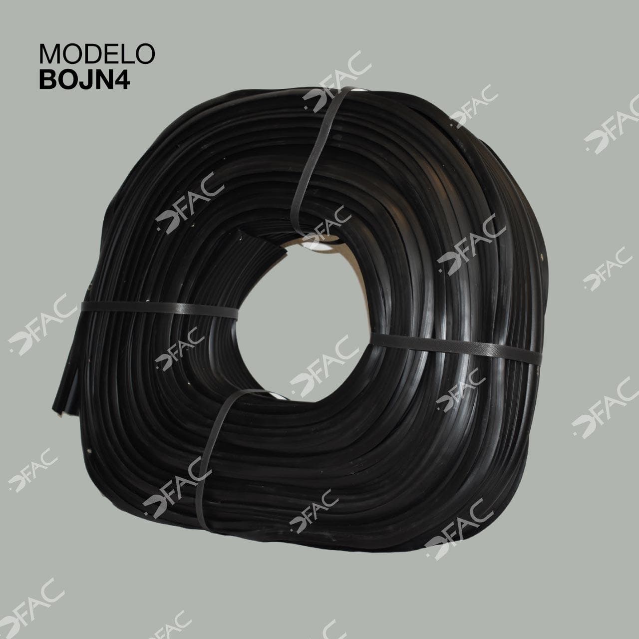 Banda de PVC negra ojillada