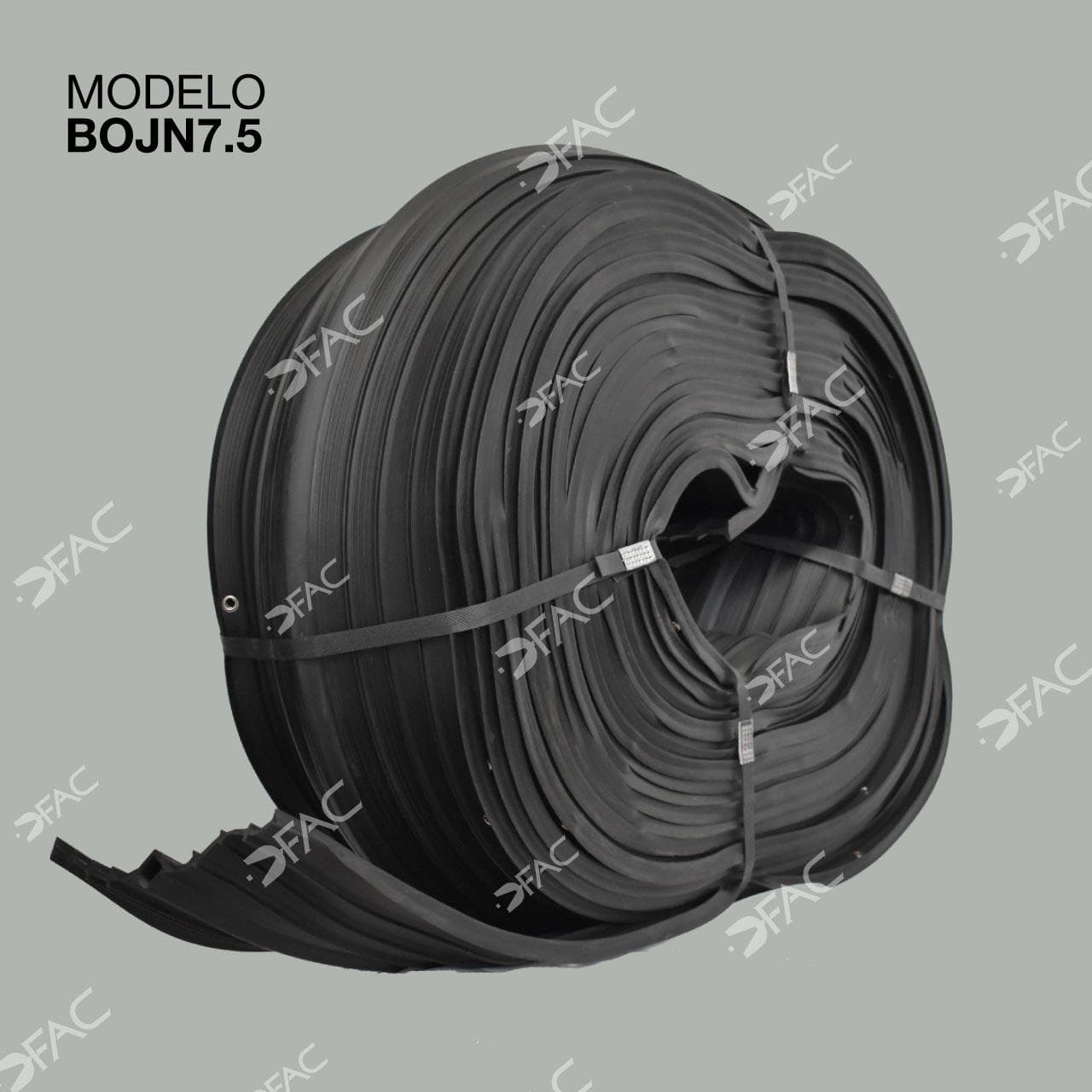 Banda de PVC negra ojillada